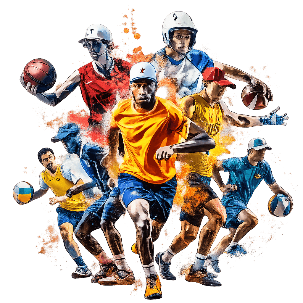 Group of professional athletes